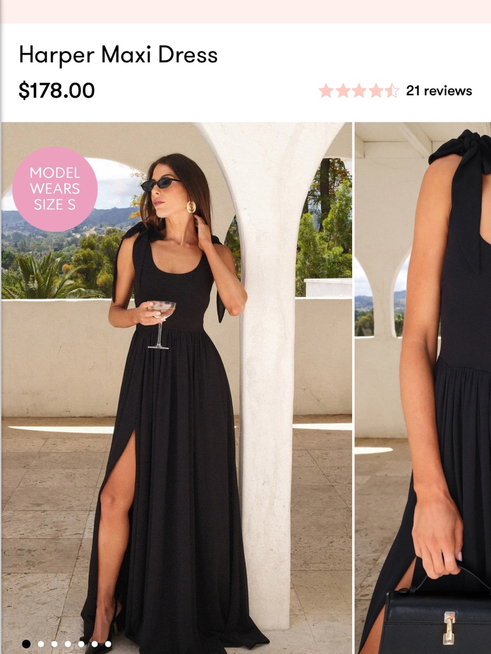 Show Me Your MuMu Black Harper Maxi Dress with Shoulder Ties